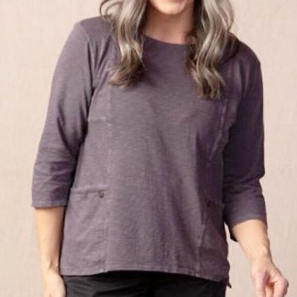 NWT Habitat 26927 River Wash Cotton Boxy Tee Capri Sugar Plum Sz S/M - Picture 9 of 9